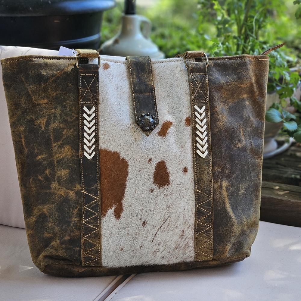 🔥💕 Sand Dunes Leather And Hairon Tote